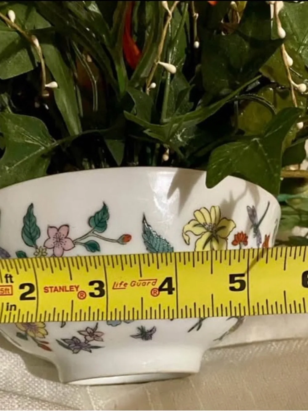 Grandmillennial Floral Arrangement in Decorative Porcelain Bowl English Country